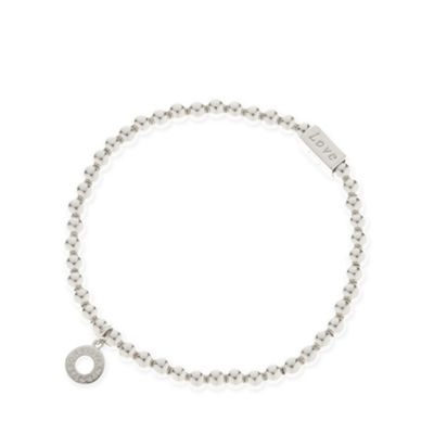 Sterling silver beaded stretch bracelet